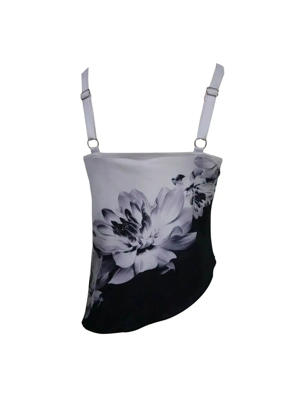 Women's Double Strap Floral Print Tank Top Knit Fitted Top Boho Tank Top Spring Summer Beach Tank Top Daily Lightweight Top
