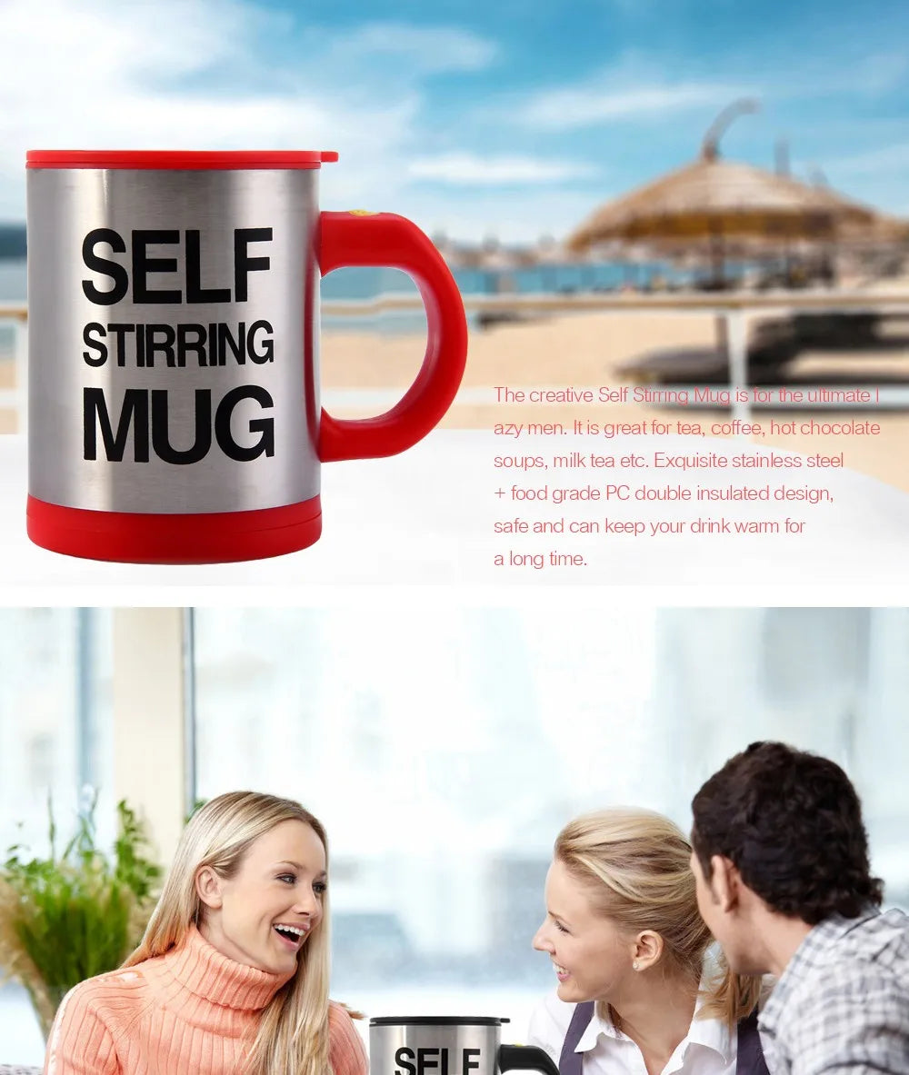 450ML Automatic Stirring Electric Mixing Cup Coffee Milk Self Stirring Mug Stainless Steel Thermal Smart Double Insulated Cup