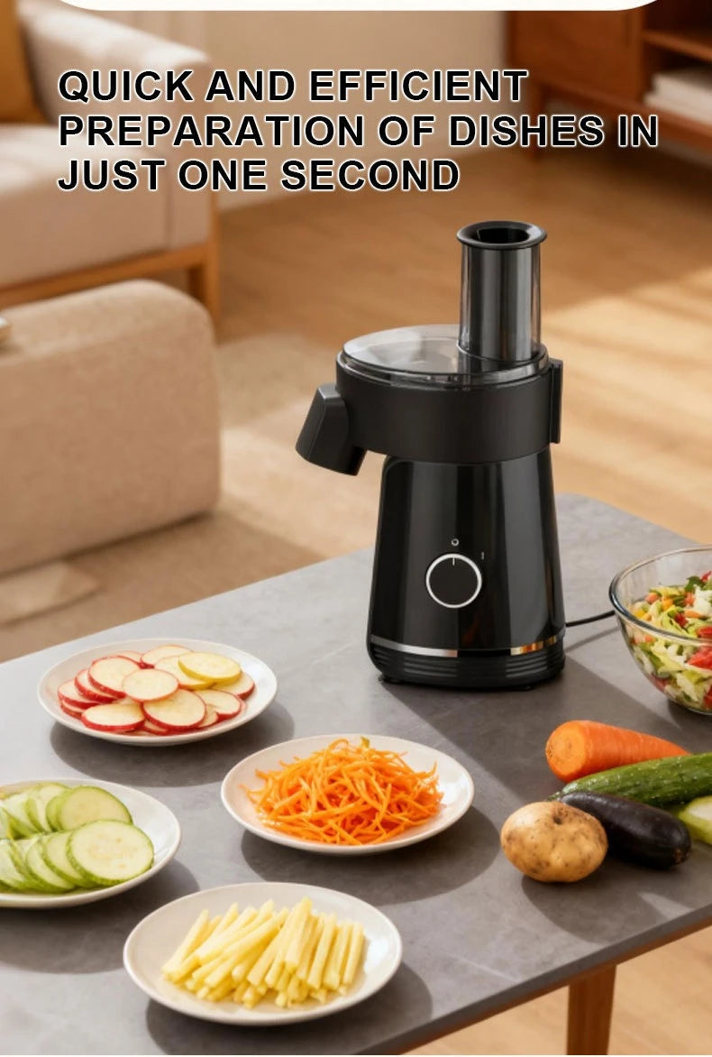Electric Food Chopper 200W 6 In 1 Multifunctional Slicer Shredder Cutter Eu Plug Household Kitchen Food Processing Machine
