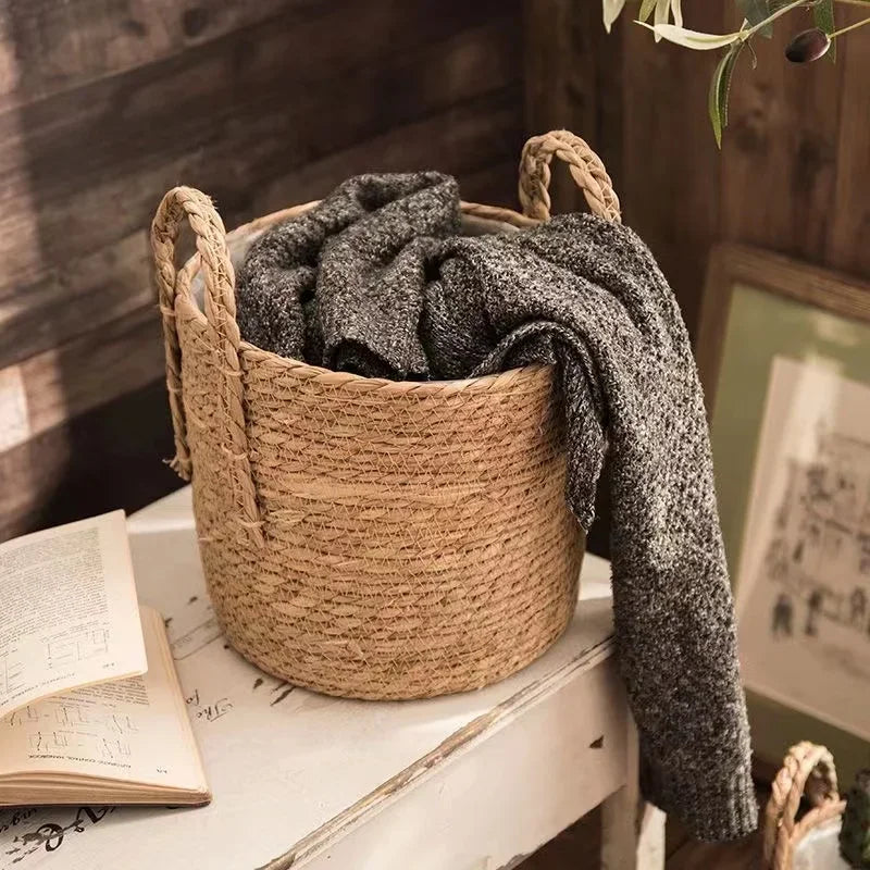 Natural Wicker Planter Basket  Flower Pot Home Garden Rattan Basket Straw Flower Basket 20/25/30CM