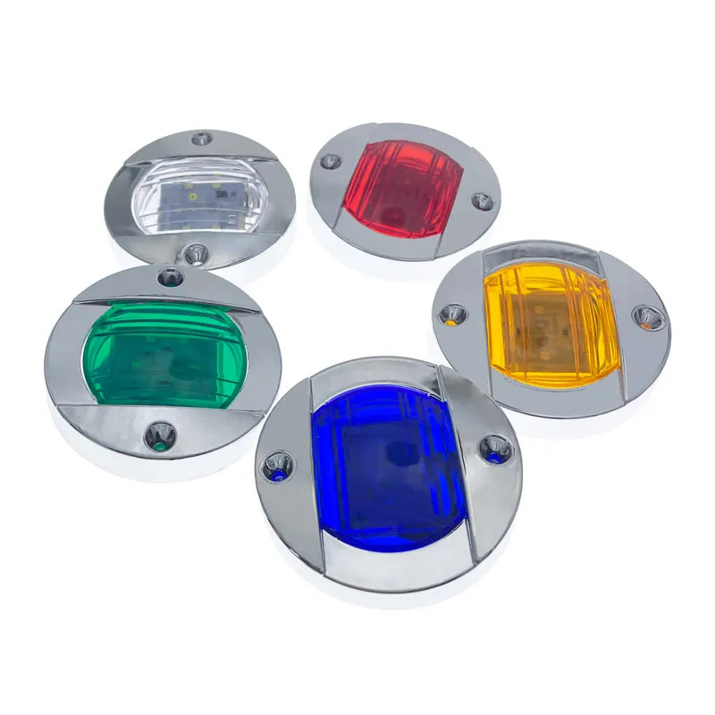 1Pcs DC12V/24V Marine Boat Transom LED Stern Light Round Cold White LED Tail Lamp Yacht Accessory Blue/White/Yellow/Green/Red