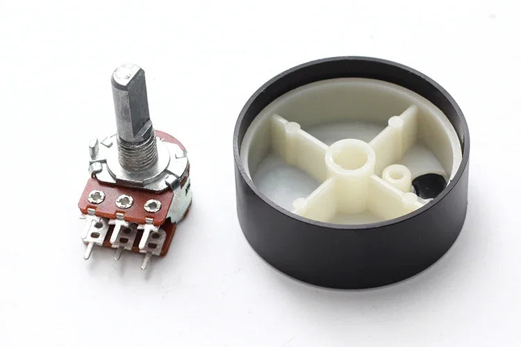 For 6mm Roll Shaft/D-axis Aluminum Alloy Potentiometer Knob Cap Volume Control Knob Hat Rotation Switch 1PCS