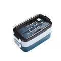 1pc 1400ml Double-layer Lunch Box Portable Compartment Food Box Microwave Lunch Box With Fork Chopsticks And Spoon Picnic Fresh