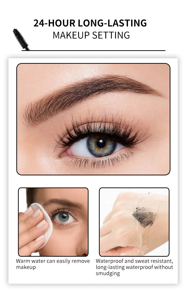 SIFEN Waterproof Mascara Black Long Lasting Curling Thick Lengthening Eyelash Extension Smudge-proof Eye Makeup Cosmetics