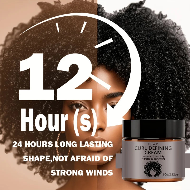 GSWP Curl Defining Cream. Contains Argan Oil. Sets Curls and Creates Perfectly Defined Waves. Controls Frizz. 60/120g