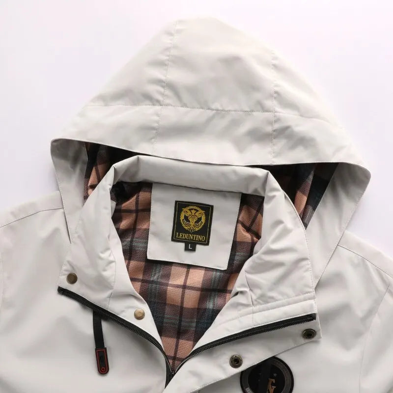 Men's Casual Jacket Parka Autumn/Winter Hooded Jacket Men's Coat Solid Color Outdoor Chic