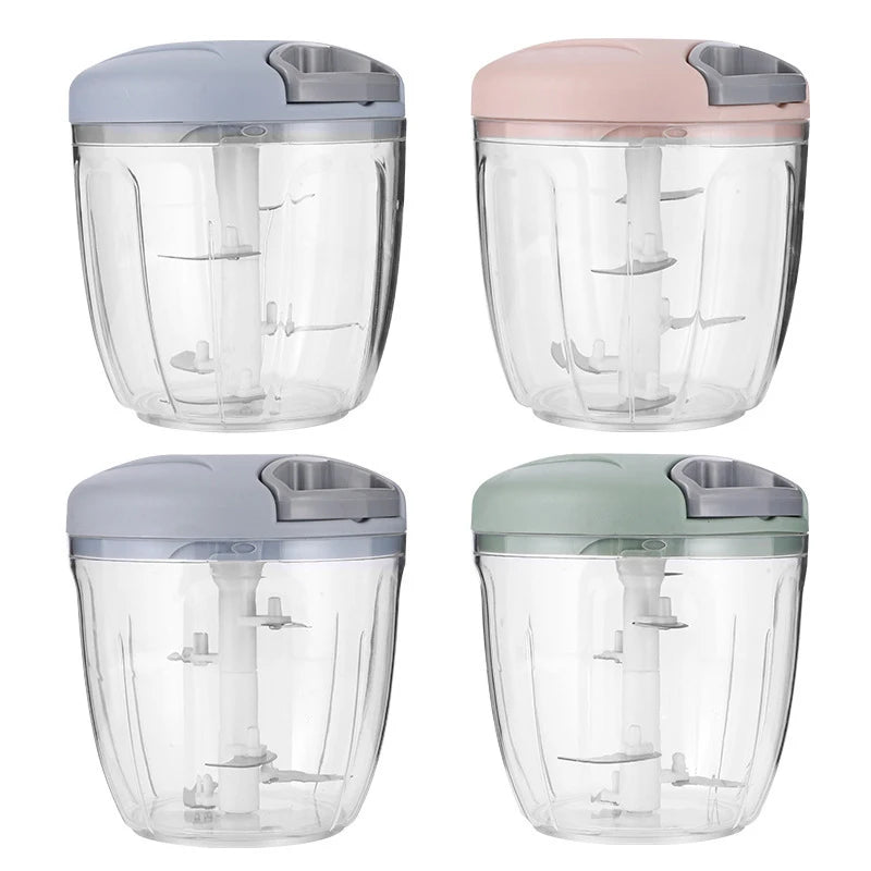 1PCS 500/900ML Manual Meat Mincer Garlic Chopper Rotate Garlic Press Crusher Vegetable Onion Cutter