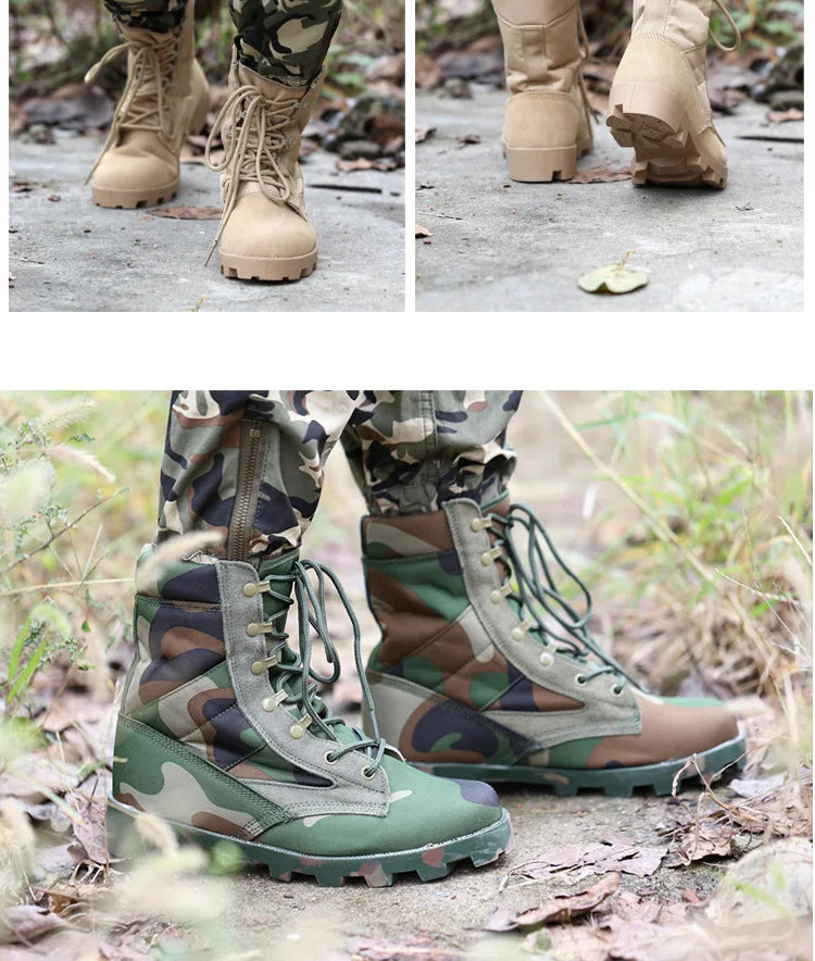 Male Outdoor Training Combat Hunting Boots Spring Autumn Men Jungle Hiking Sports Climbing Camping Breathable Camo Desert Shoes