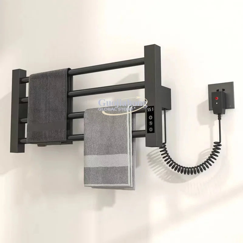 Bathroom Accessories; Stainless Steel Towel Dryer with Digital Display Temperature Control Electric Heated Towel Rack.