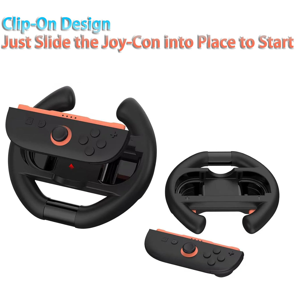 For Switch2 4-In-1 Steering Racing Wheel Controller Grip Left and Right Jon-Con Accessories 2 Hand Holder for Mario Kart World