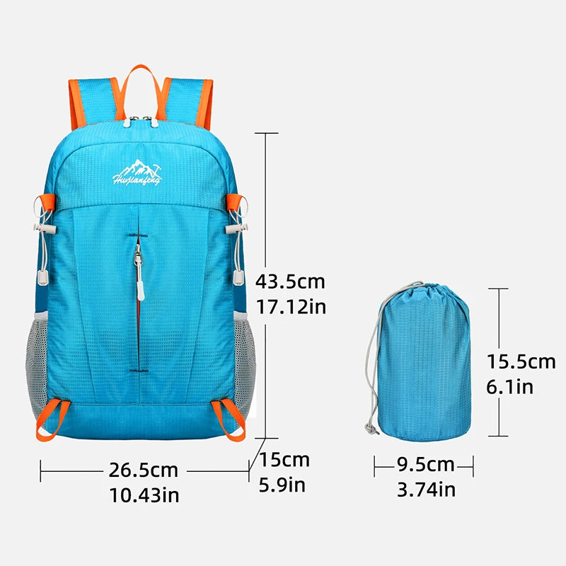 Portable Hiking Backpack Large Capacity Foldable Mountaineering Climbing Bags Durable Waterproof Lightweight Travel Bags
