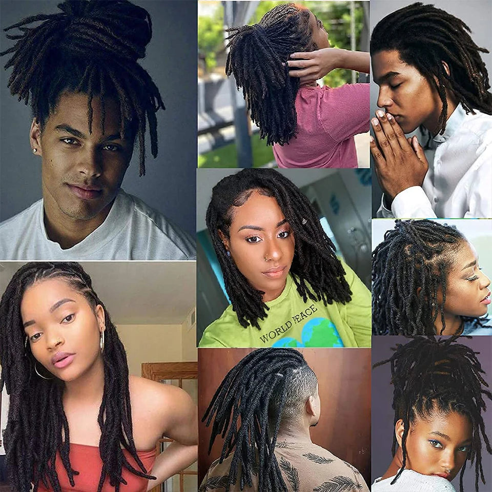 Dreadlocks Brazilian Human Hair Strand Crochet Braid Hair Loc Extension 0.6 0.8 CM Kinky Braiding Bundles Microlocks Wholesale