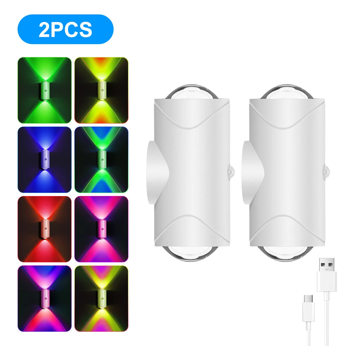 Rechargeable LED Night Lights with Motion Sensor Wall Lights, RGB Gradient Ambient Light, Dimmable Indoor Lamps, Magnetic Step L