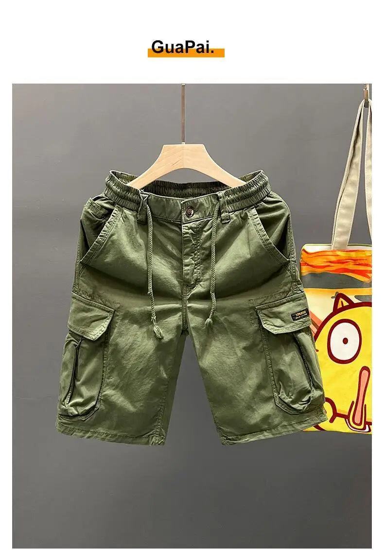 Summer Outdoor Casual Workwear Shorts Men's Multi-Pocket Large Size Loose Retro Dirt-Resistant Versatile Five-Quarter Pants