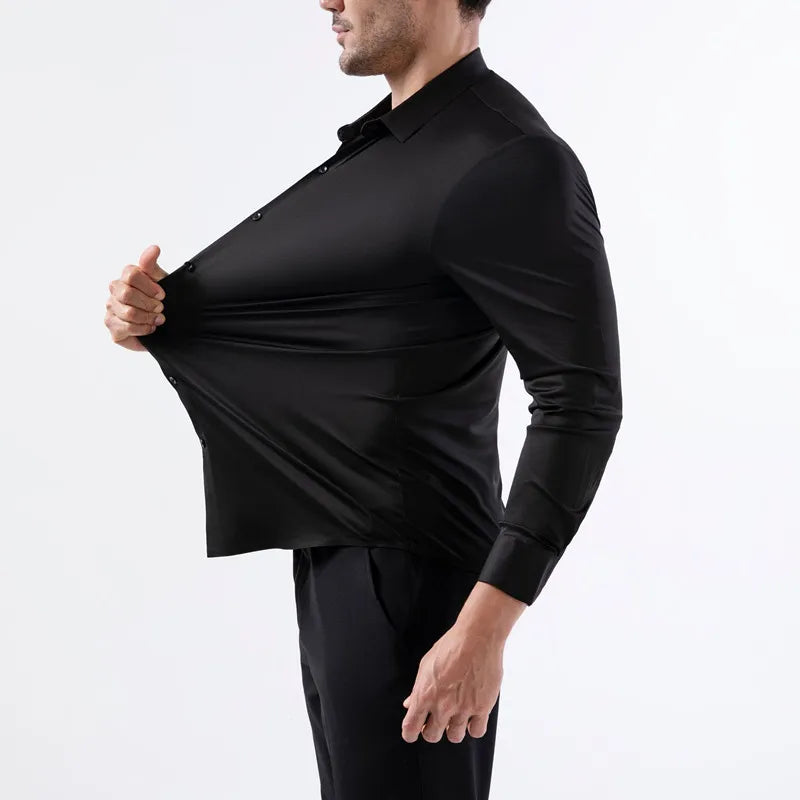 Premium Men's Ultra-Stretch Shirt - High-Quality Business Formal Long-Sleeve Shirt for Social and Casual Wear Spring 2025