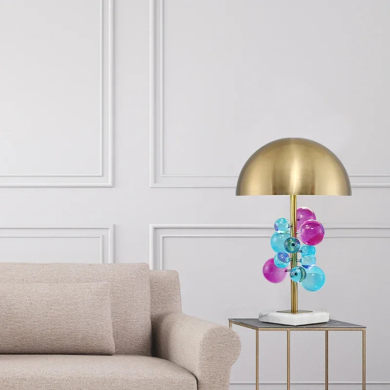 Morden italian designer Table Lamp Creative mushroom lamp Colorful Glass Ball Lamp for Living Room Bedroom Reading Lamp