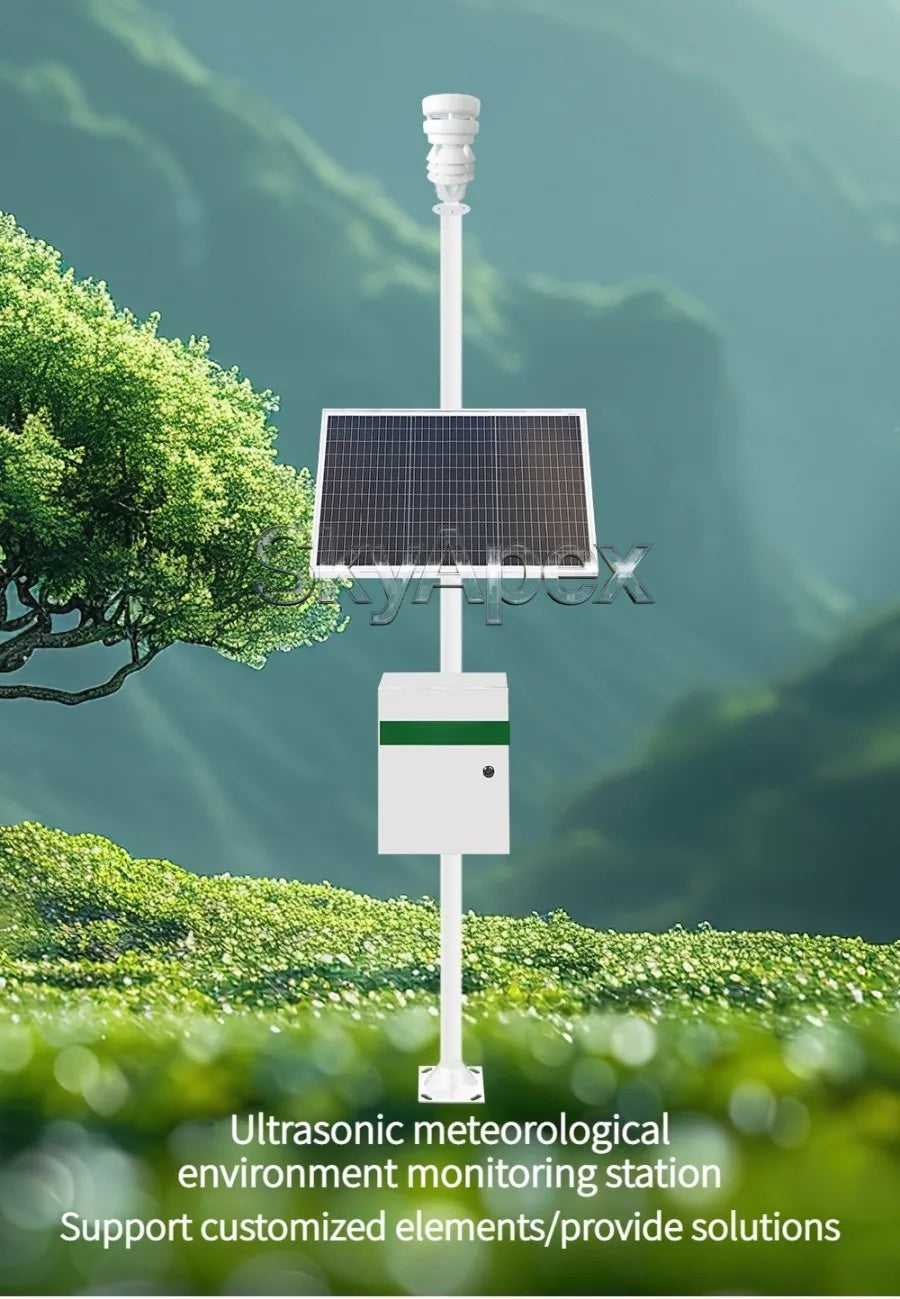 Integrated Ultrasonic Weather Station Auto Detector Wind Speed Direction Temp Humidity Pressure Rainfall High Precision