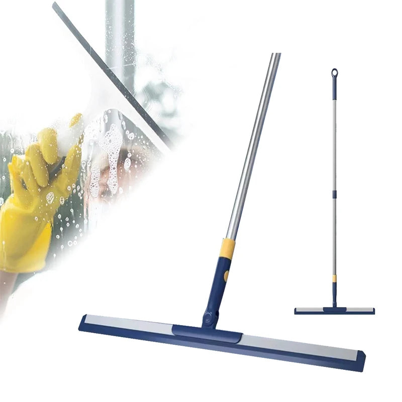 Portable Retractable Scraper Mop for Deep Cleaning Without Leaving Marks Replaceable Rubber Strips for Bathroom Kitchen Etc