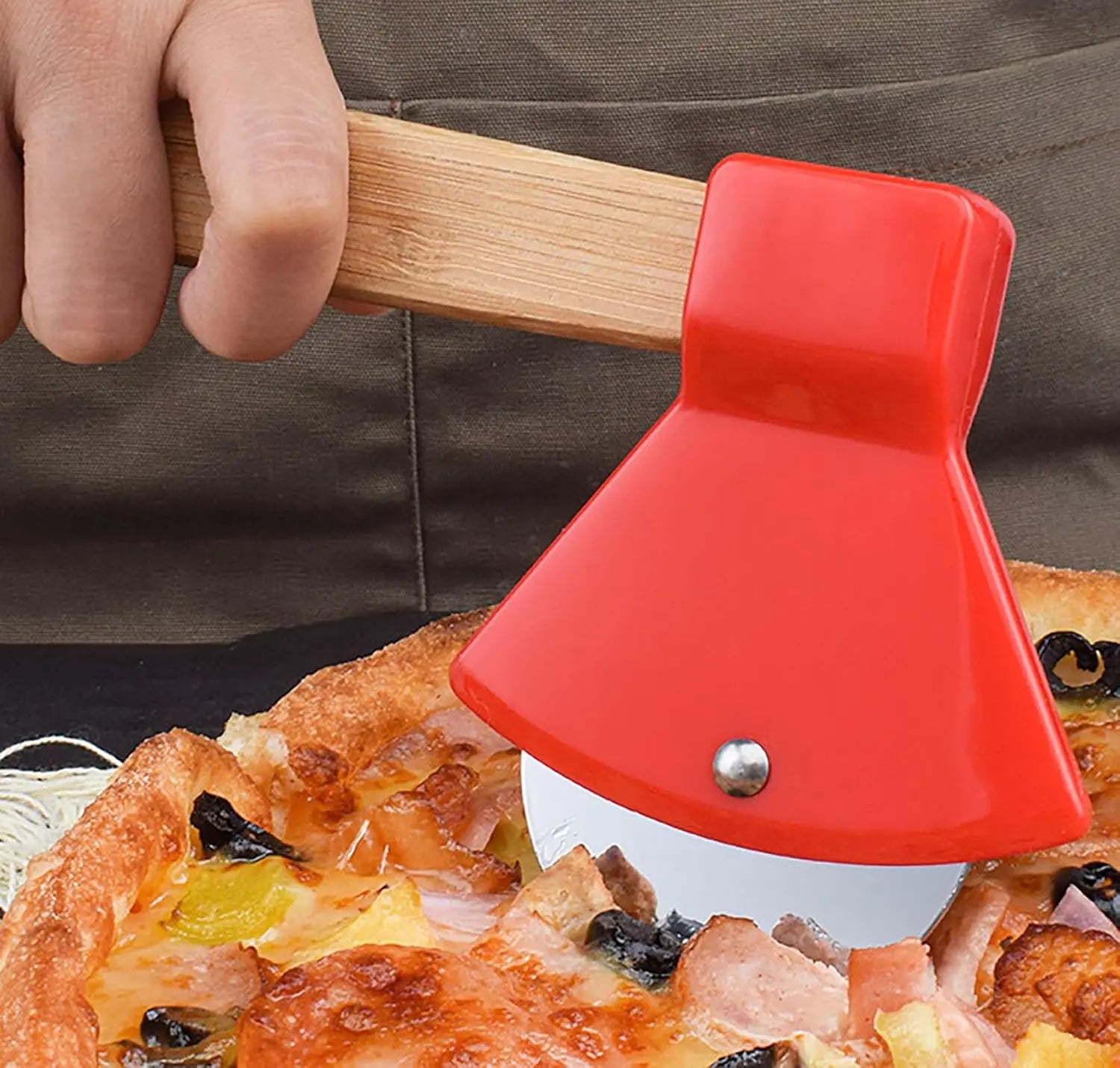Axe Head Shape Pizza Cutter, 9 Inch x 4 Inch Stainless Steel Pizza Knife Sharp Blade for Cutting of Pizza, Bread and Cake