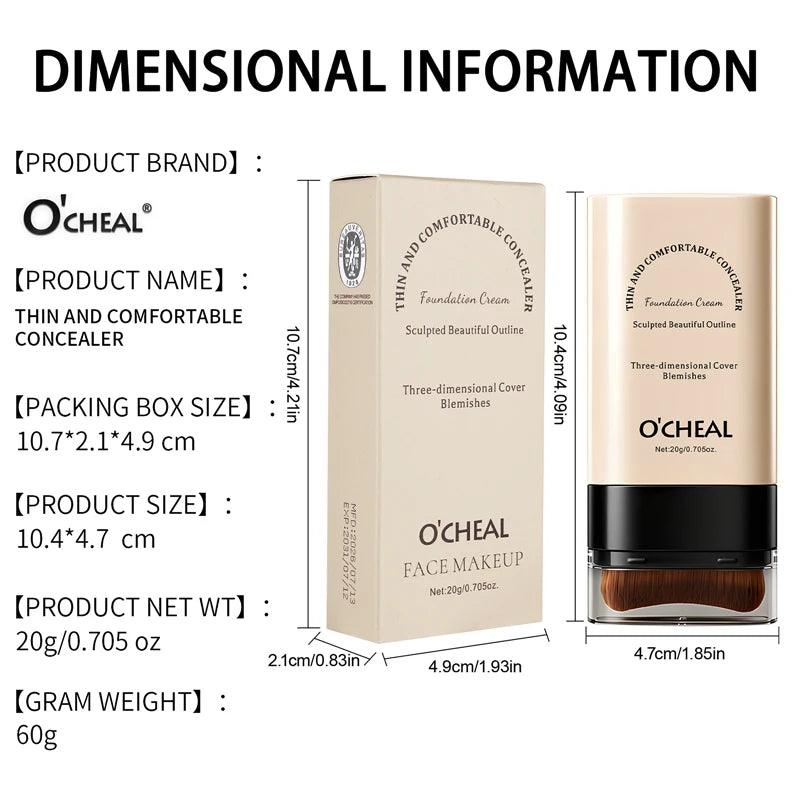 Double-Headed Foundation Make-Up Stick, Waterproof, Set Makeup, conceal, Moisturize, Control Oil, Brighten, No Makeup Transfer