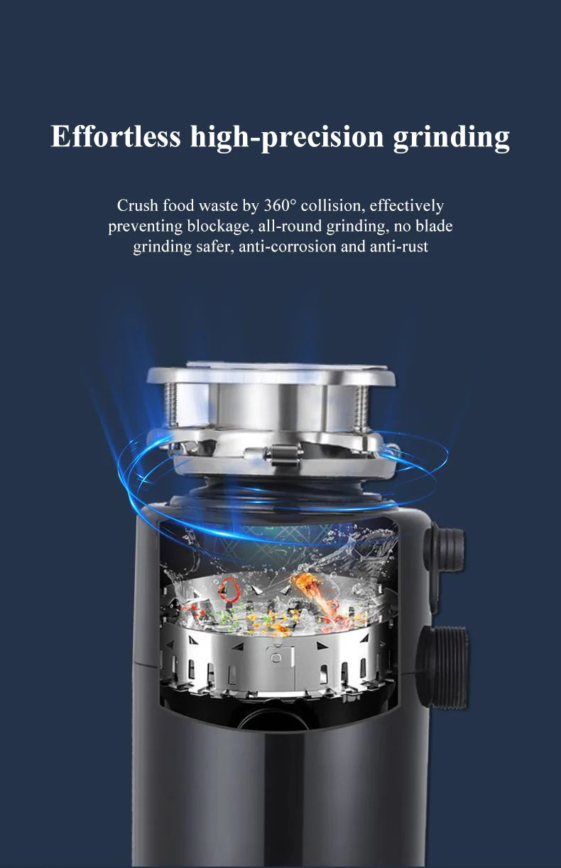 Silent Automatic Kitchen Food Waste Disposer Garbage Processor for Home Sink