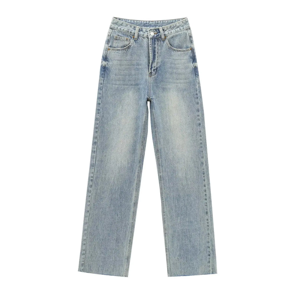 Maxdutti 2026 Spring High Waist Wide Leg Jeans For Women Minimalist Basic Jeans Denim Pants Casual Jeans Trousers