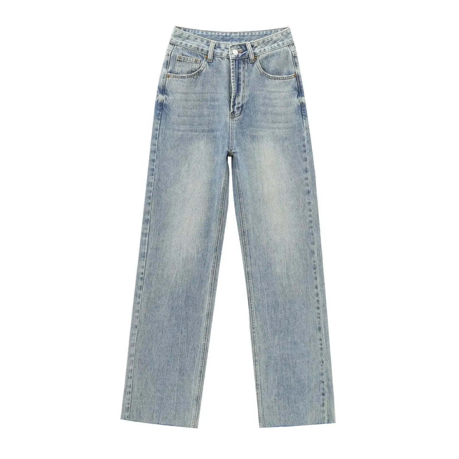 Maxdutti 2026 Spring High Waist Wide Leg Jeans For Women Minimalist Basic Jeans Denim Pants Casual Jeans Trousers