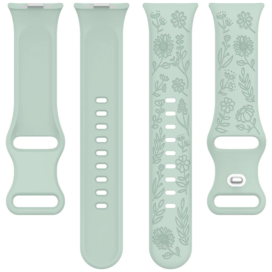 3D Carved Flowers Strap For Xiaomi Mi Smart Band 8 Pro/9 Pro/10 Pro Replacement Sport WristBand For Redmi Watch 4 5 6 Bracelet