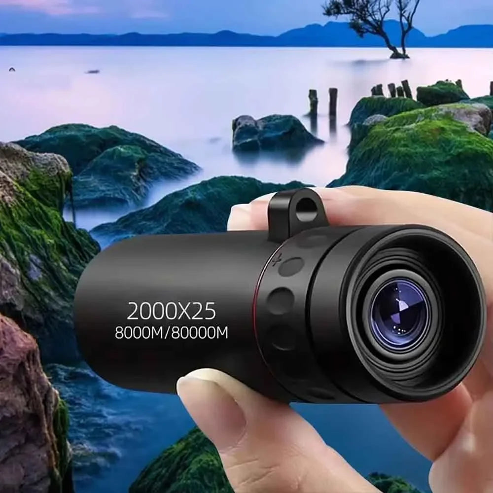 2000x24 HD Monocular Telescope Mini Portable Mobile Phone Telescope with Holder Outdoor Camping Hunting Birdwatching Telescopes