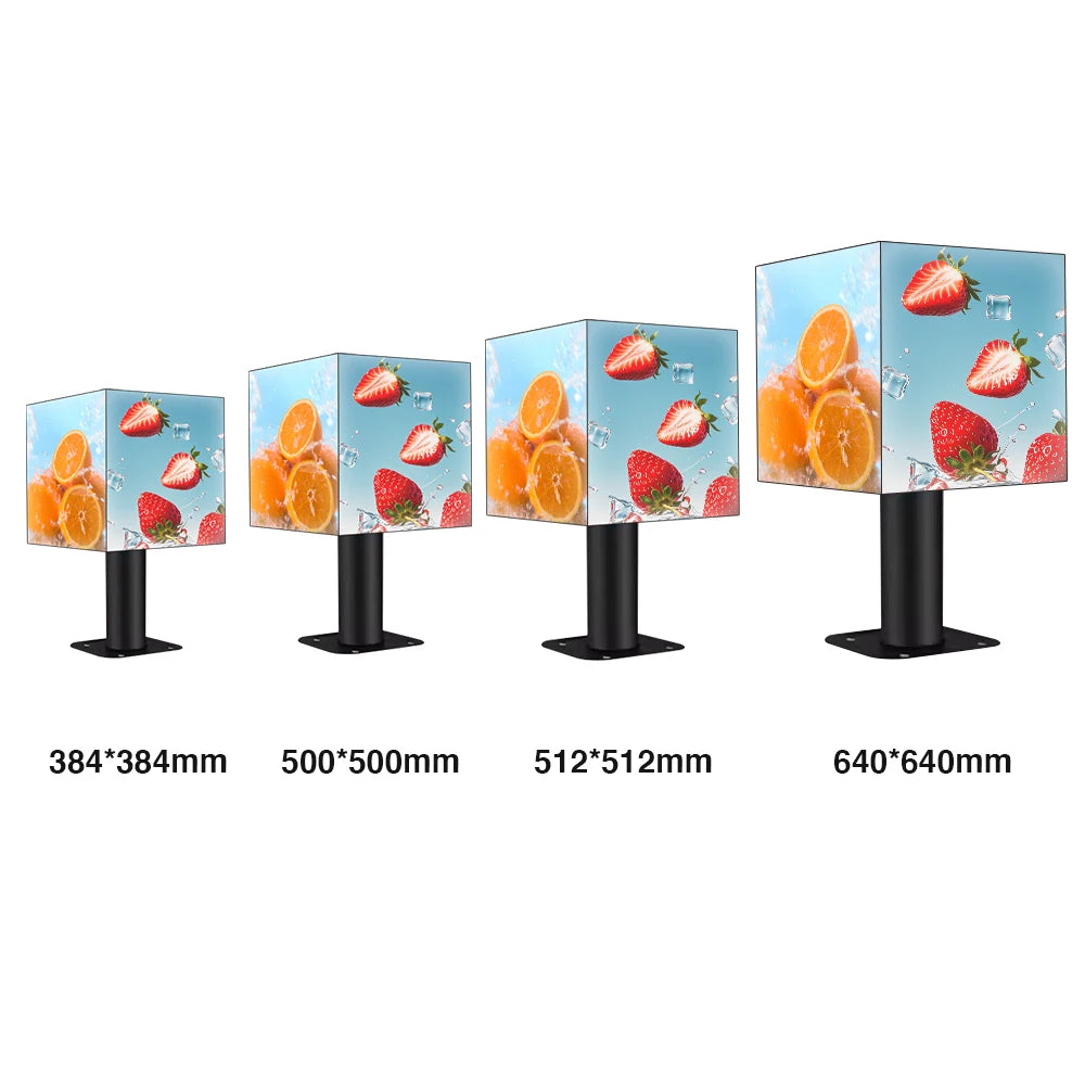 Outdoor Cube LED Display LED Display Waterproof for Advertising Four Sided LED Cube Panel Display Screen