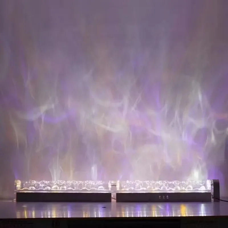 Smart 3D Wall Wash Flame Projection Light Water Ripple Atmosphere Lamp for Living Room Bedroom Bar Decor Background Lighting