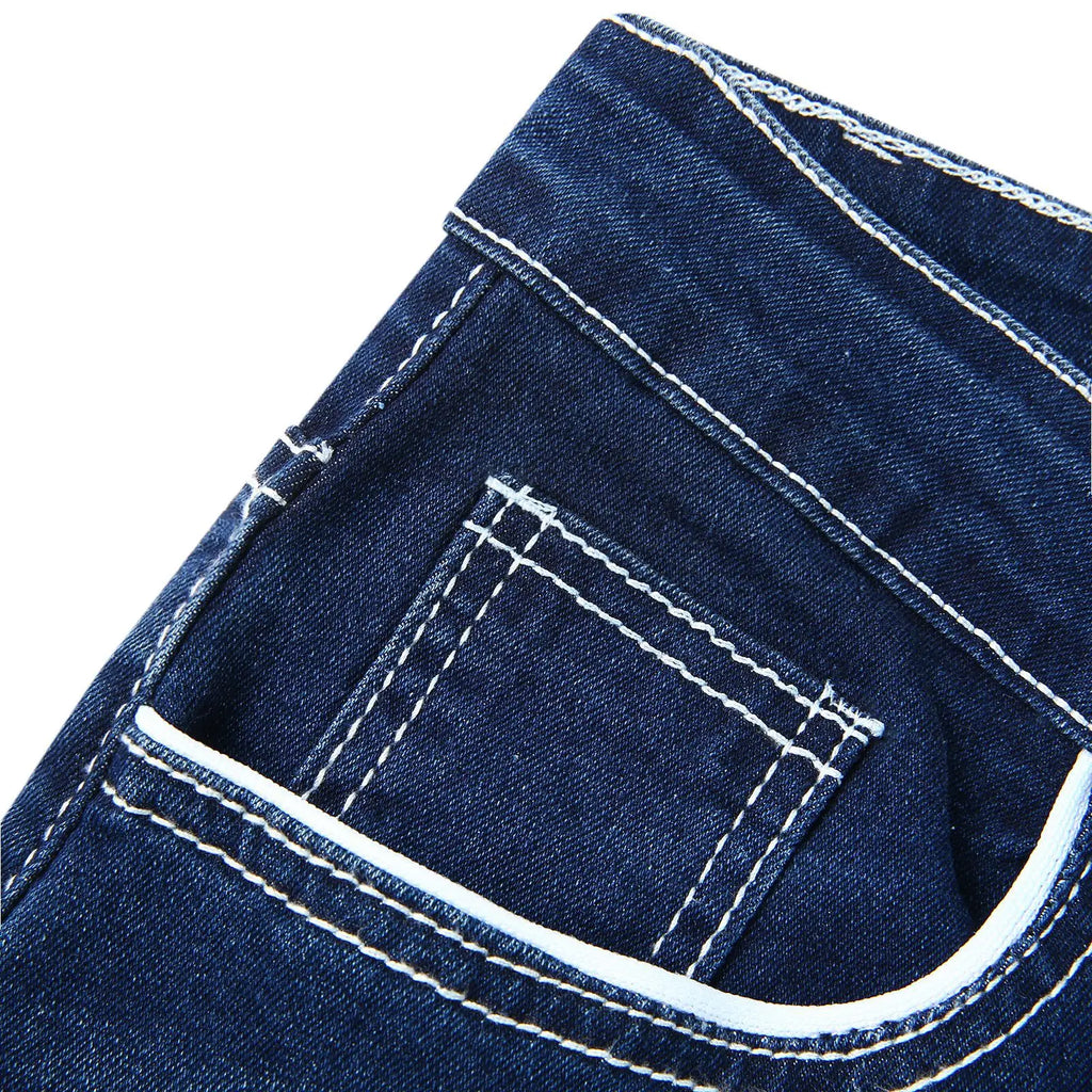 Kakan - High-quality Men's Personalized Double-line Jeans, New Dark Blue, Light Blue, Black Jeans K05-8878 In Spring and Autumn