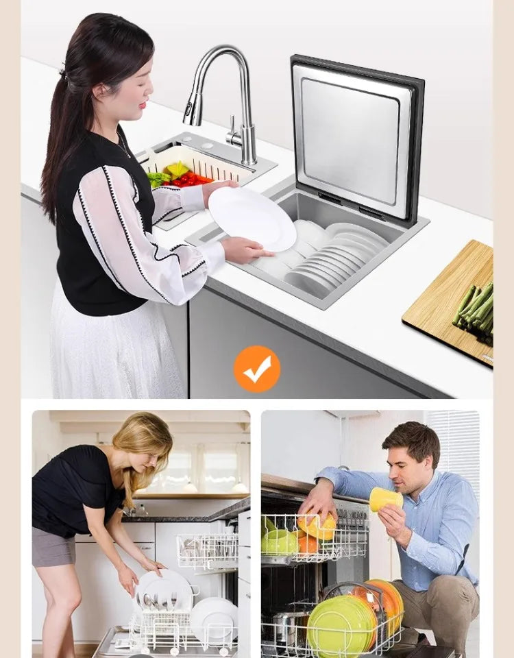 Integrated sink, dishwasher, integrated fully automatic kitchen, embedded washing fruits and vegetables