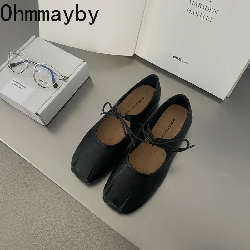 2026 Designer Spring Women Ballet Flats Casual Shallow Butterfly-knot Shoes Soft Sole Women's Elegant Leather Dress Shoes