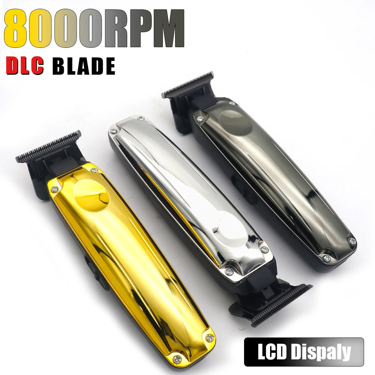 Beard Trimmer for Men with DLC Blade T-Blade Zero Gapped 8000RPM 5W Low Noise Cordless Professional Hair Trimmer Machine Barber