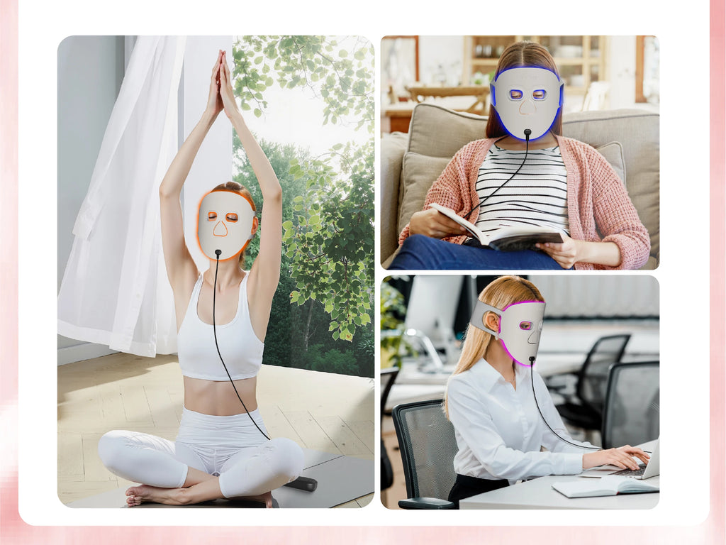 Hello Face M500S Black Wireless Face Black Mask Light Therapy 850nm Infrared & 660 nm Red Light Masks