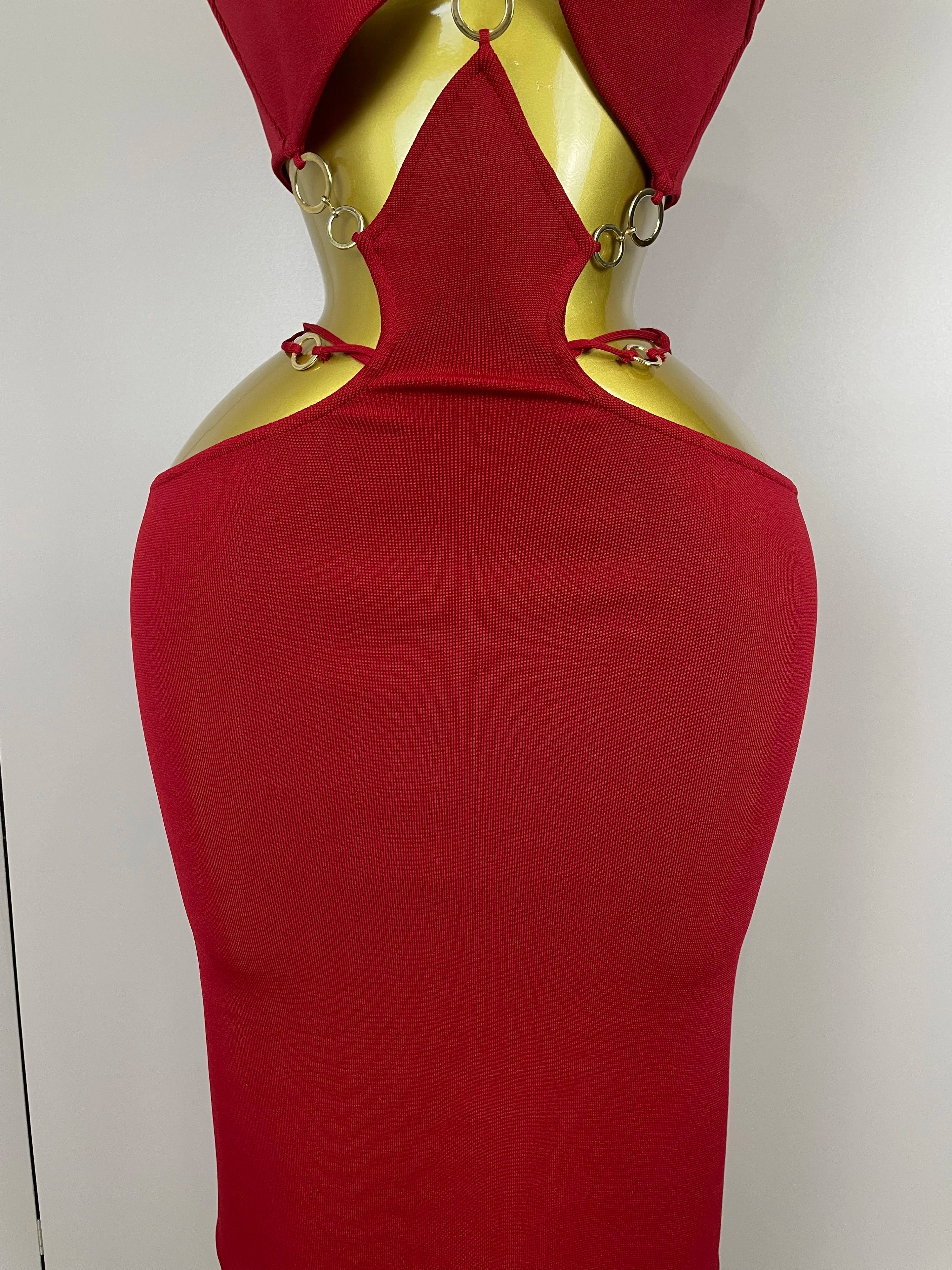 Sexy Halter Hollow Out  Sleeveless Black Red Bodycon Long Bandage Dress 2025 Women Celebate Elegant Luxury Birthday Club Dress