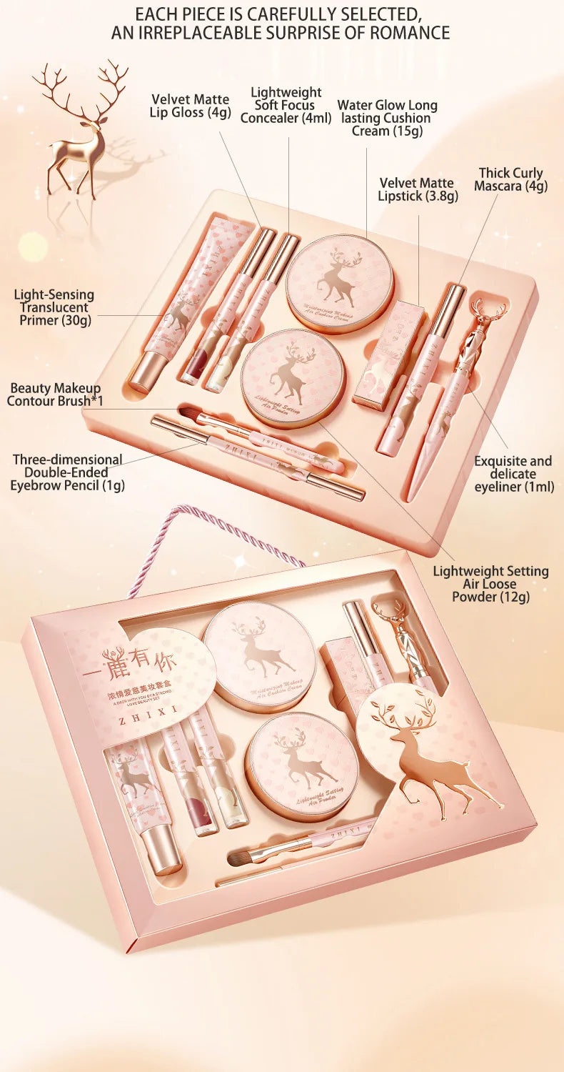 10-Piece Complete Makeup Gift Set Full Face Cosmetics Kit Luxurious Beauty Collection,Birthday & Valentine‘s Day Gift