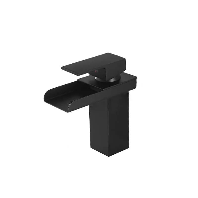 Basin Faucet Brushed Chrome Waterfall Faucet Stainless Steel Bathroom Black Washbasin Faucet Hot and Cold Mixer Tap Table Faucet
