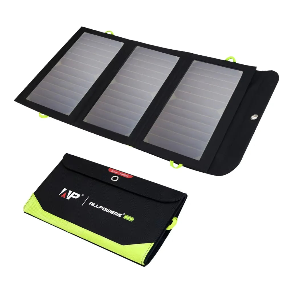 ALLPOWERS Foldable Solar Panel 5V 21W Portable Solar Charger Waterproof Solar Battery for Mobile Phone Outdoor Camping Hiking RV