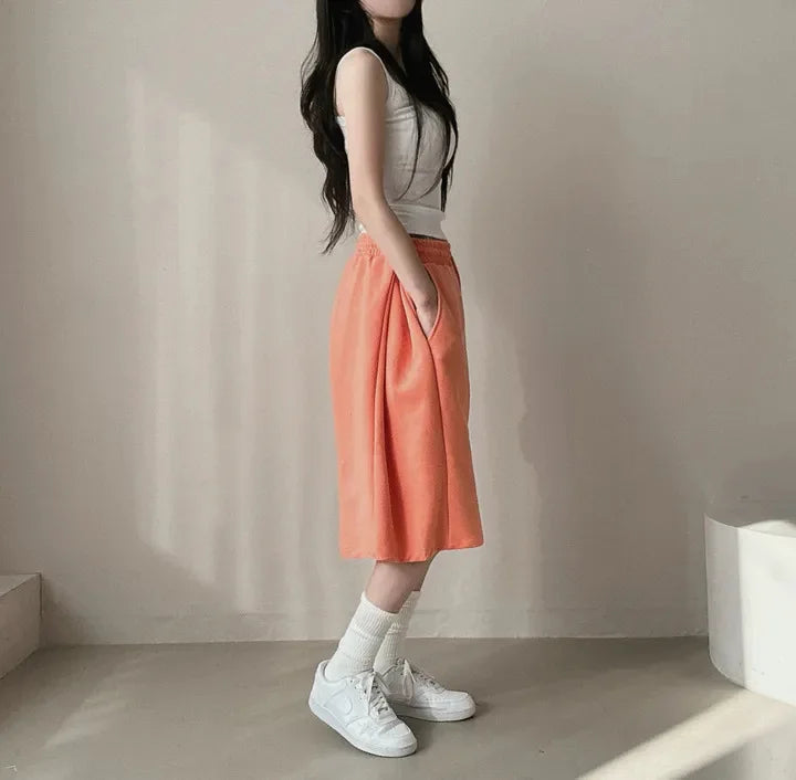 Summer Drawstring Wide Leg Shorts Women Fitness Running Loose Casual Large Sports Shorts Sweat Short High Elastic Lace Up Pants
