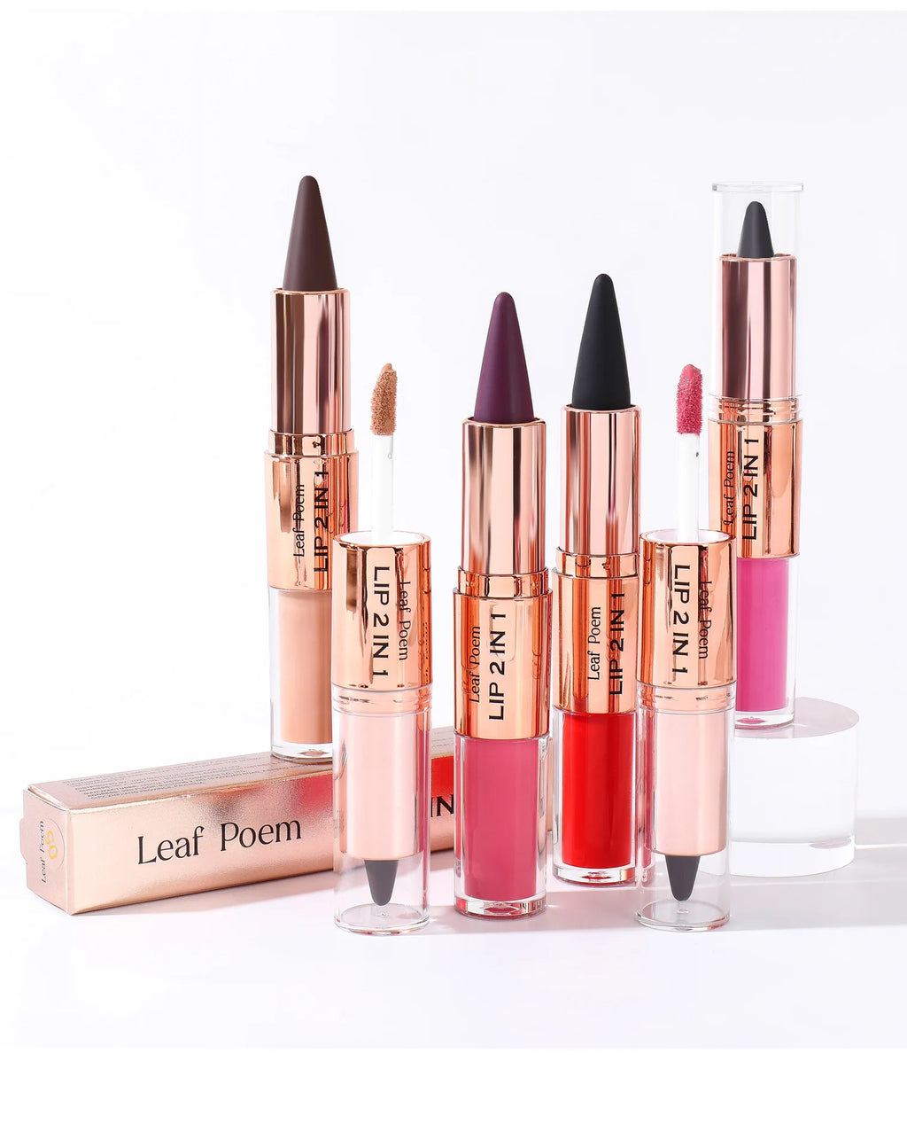 Sexy Red Black Lipstick Waterproof Lipliner Makeup Black Purple Rose Double Head Matte Lipgloss Tapered Lip Liner Contour Pencil