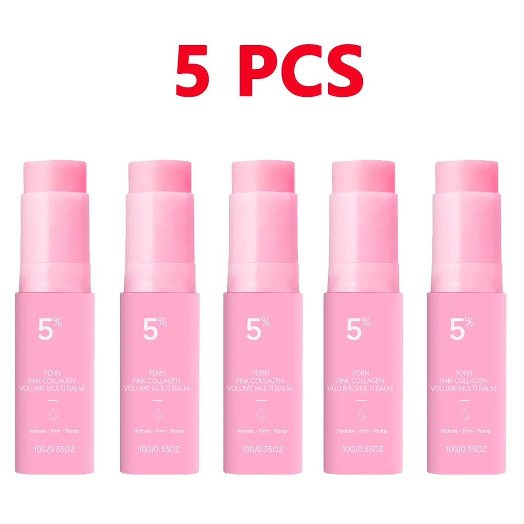 PDRN Pink Collagen Volume Multi Balm Stick – Hydrating Multi Care Stick for Face, Eye & Lip, Fine Line & Wrinkle Care K-Beauty