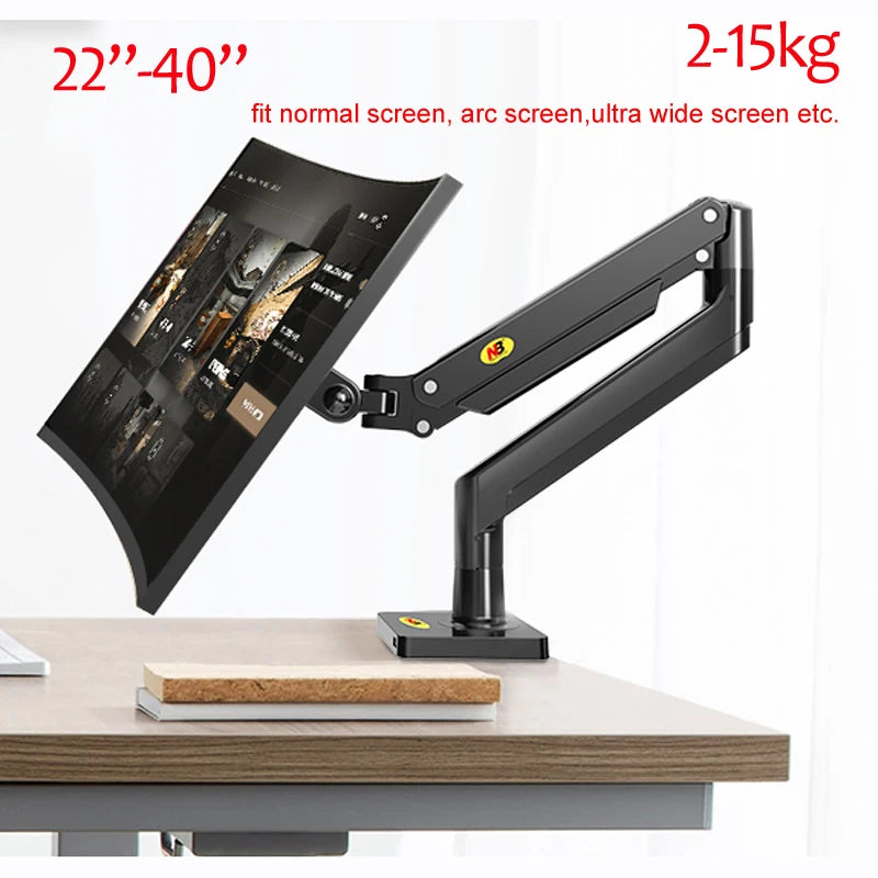 NB G40 G42 G45 Gas Spring Arm 22'-40' Screen Desktop Monitor Holder 360 Rotate 3-15kg 3-12KG Arc Screen/Ultra Wide Flat Screen