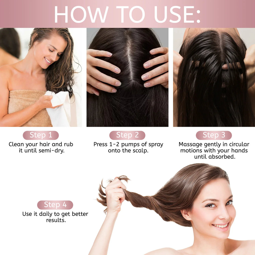 Hair Density Support Spray - Rice Wine Ferment Formula Nourishes Roots, Reduces Breakage & Adds Soft Volume to Limp Hair.