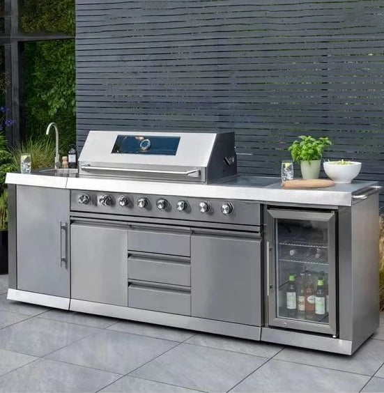 YG Custom Wholesale Supplier Stainless Steel Outdoor Kitchen Cabinet BBQ Island One Stop Complete Set Commercial or Home