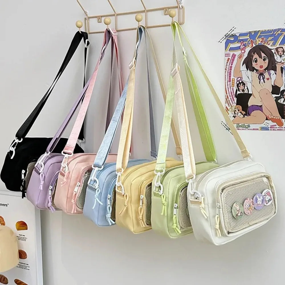 New Y2K Mini Anime Ita Bag Portable Outdoor Small Crossbody Bag Cute Girl Transparent Shoulder Bag Otaku DIY Comic Display Purse