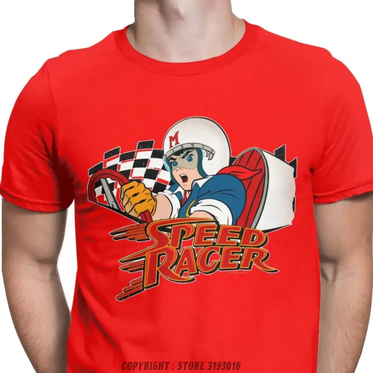 Speed Racer Meteoro Men's Tshirts Cool Christmas Crew Neck T Shirt Cotton Camisas Hombre Harajuku Aesthetic Printed Tshirt Men