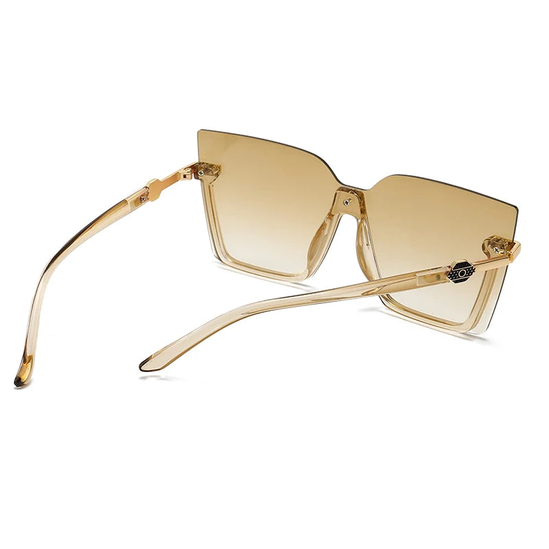 Women Men Sun Glasses Streetwear Large Frame Eyewear GogglesHollow Out Square One-piece Sunglasses Women MenGlasses