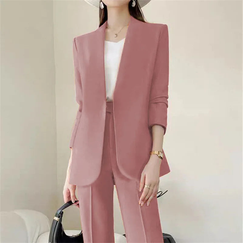 Fashion 2 Piece Sets Women Outfits Spring Autumn New in Korean Pants Sets Commuter Elegant Suit Coat 2 Piece Sets Women